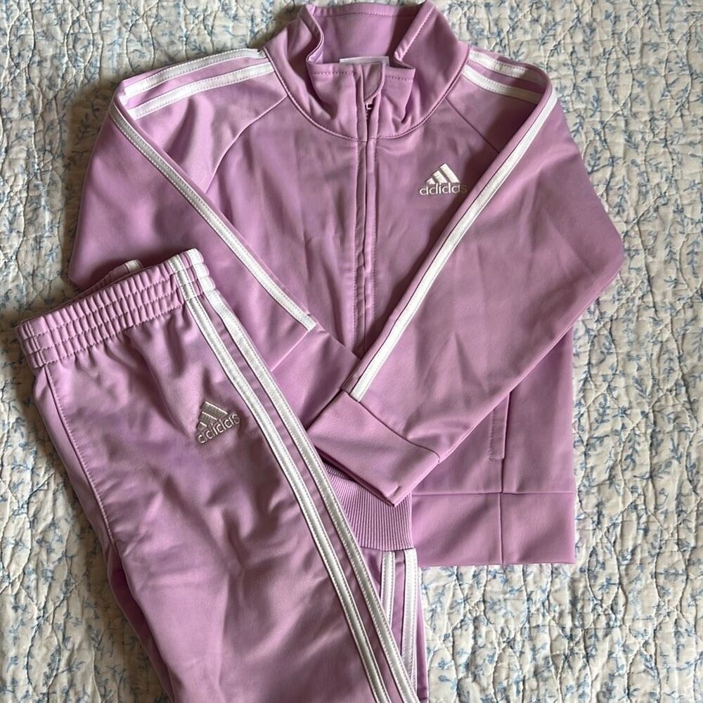 Adidas purple tracksuit set size 24 months